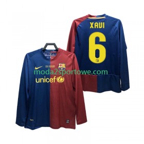 Koszulka FC Barcelona XAVI 6 Champions League 2008 2009 Retro Domowe Stroje Piłkarskie Długi Rękaw